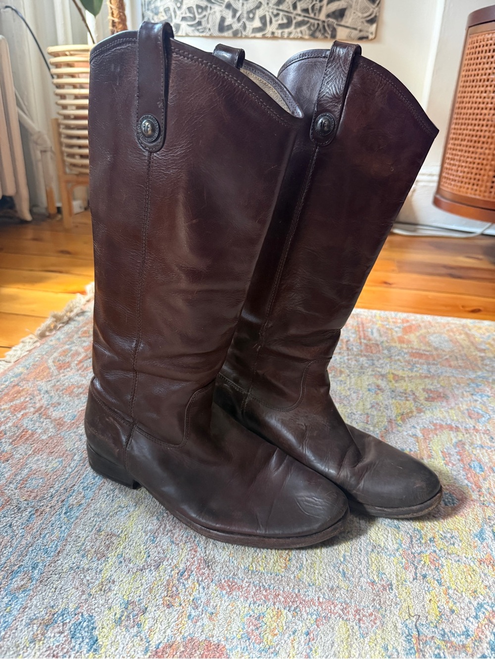 Women’s Frye Tall Leather Riding Boots - Dark Brown